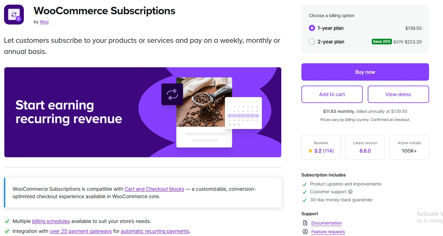WooCommerce subscription