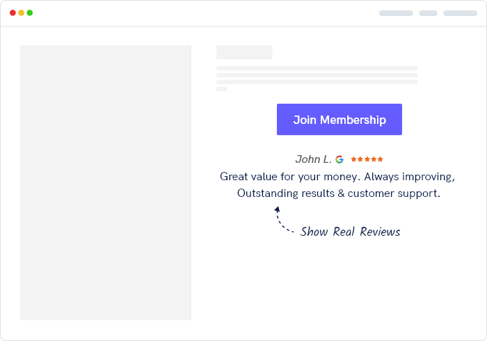 Show Reviews on the Membership Page