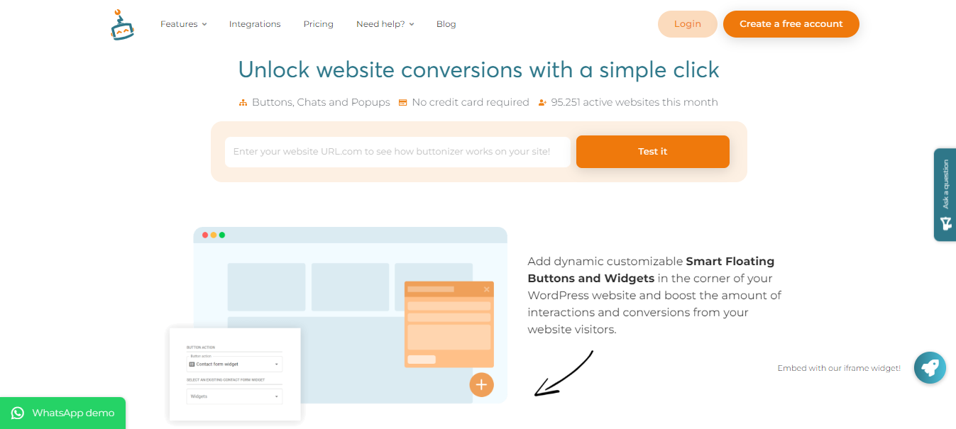 Buttonizer floating button WordPress plugin
