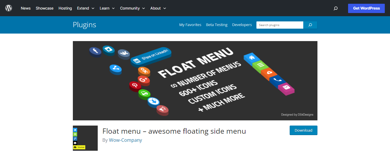 Float Menu Pro floating plugin