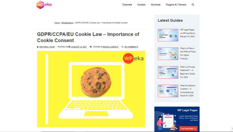 EU Cookie Law for GDPR/CCPA