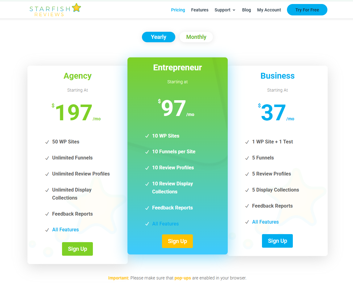 Starfish Reviews pricing