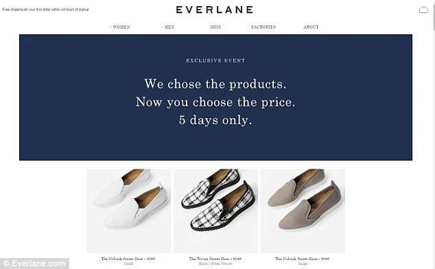 Everlane Flash Sales Example