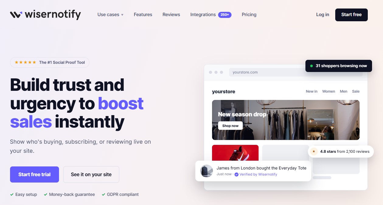 Wisernotify home page new