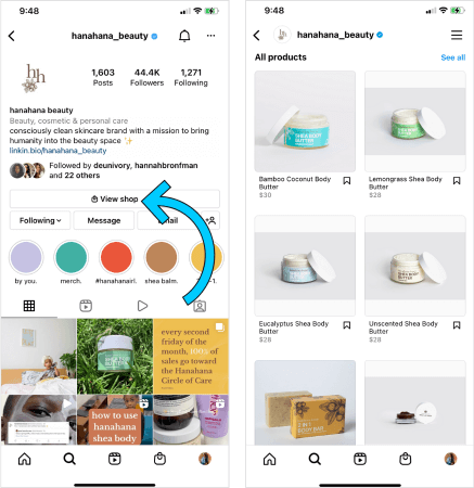 How Instagram Profile Shop Look Like