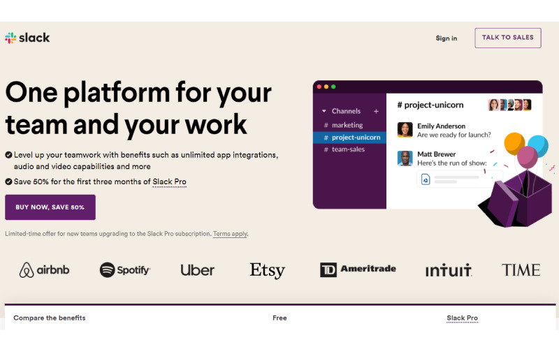 Slack Landing Page