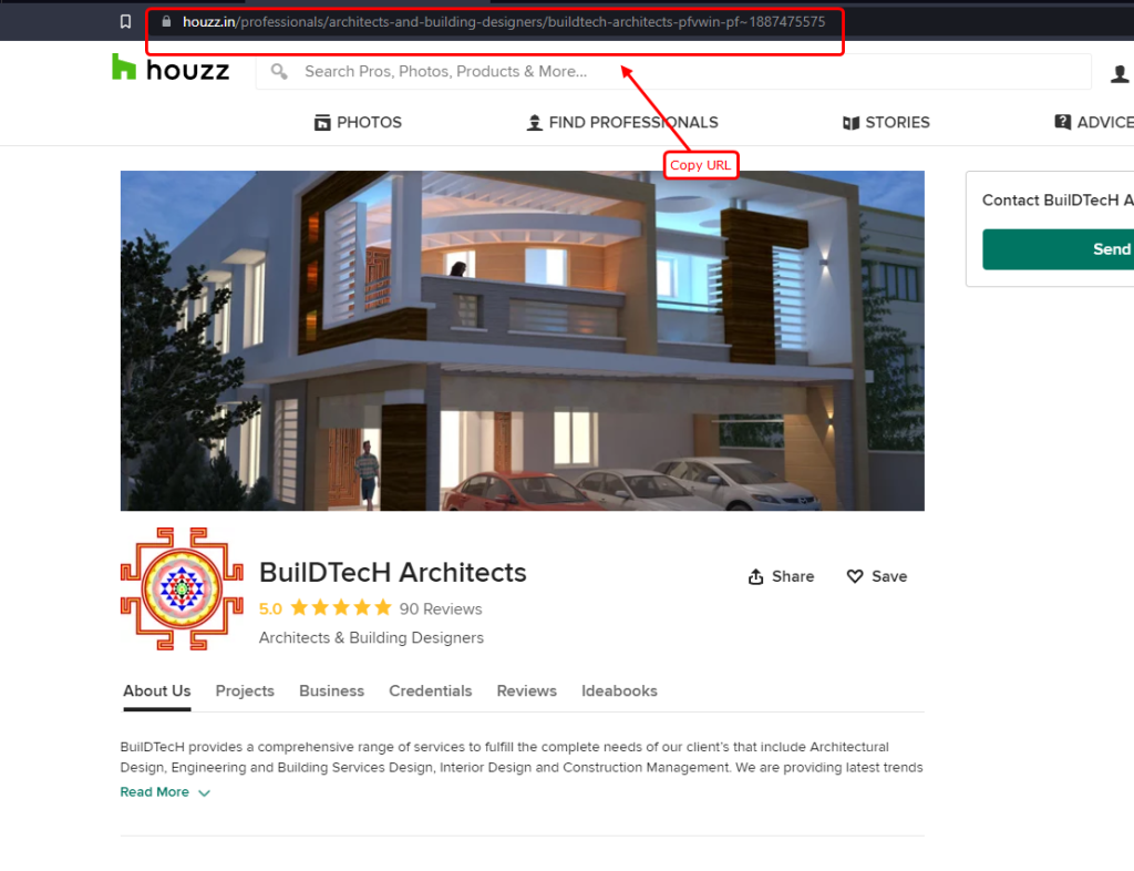houzz services page url