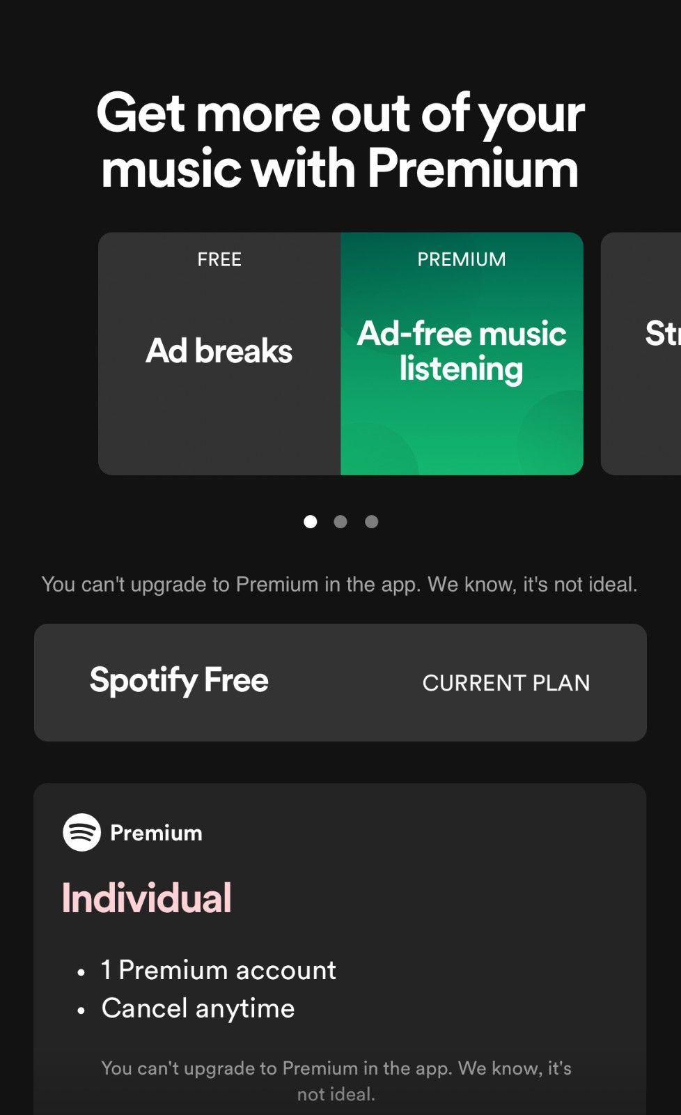 Spotify Mobile CTA Example