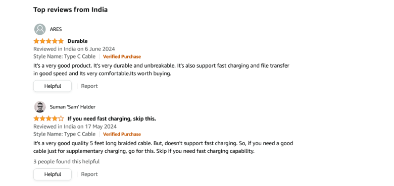 Product Reviews on Amazon