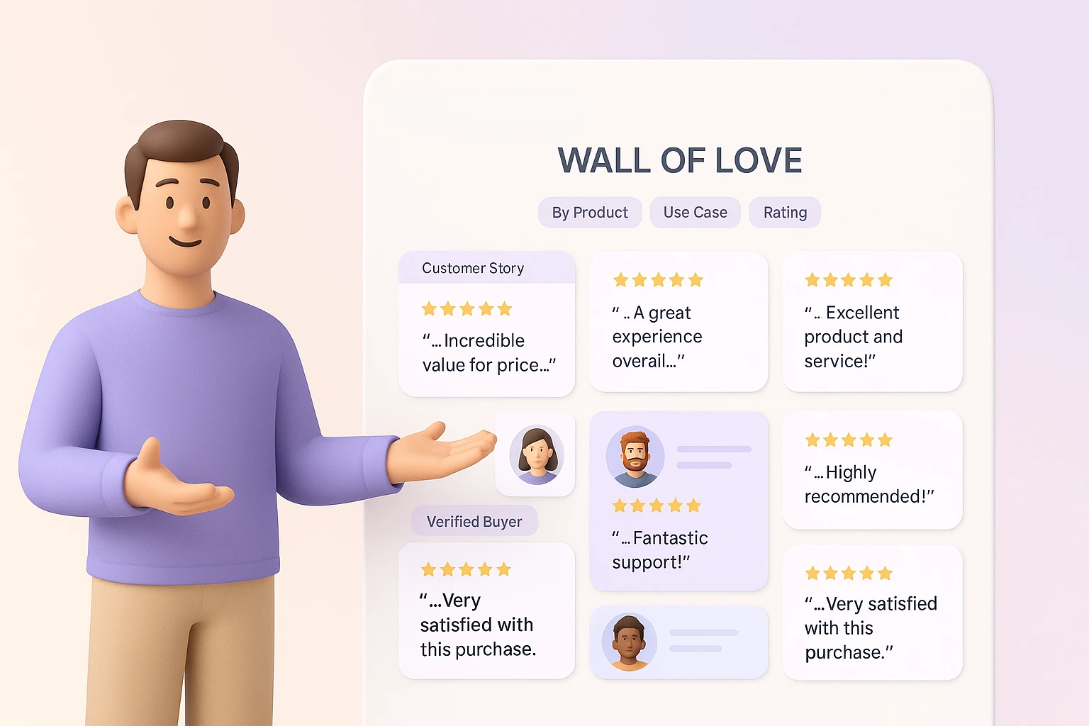 Review or “Wall of Love” page