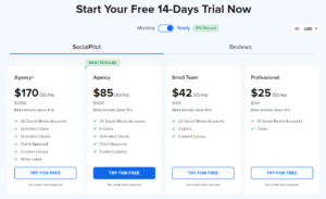 SocialPilot Plans & Pricing