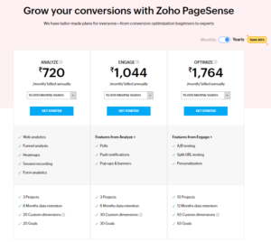 zoho pagesense pricing