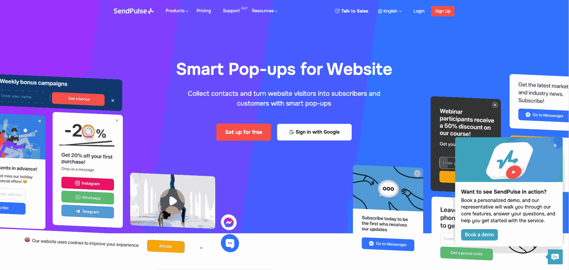 Sendpulse Webiste Homepage Screenshot