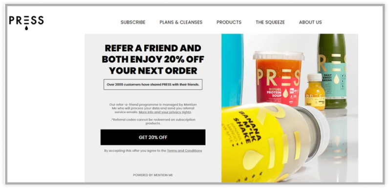 Customer referral promo code