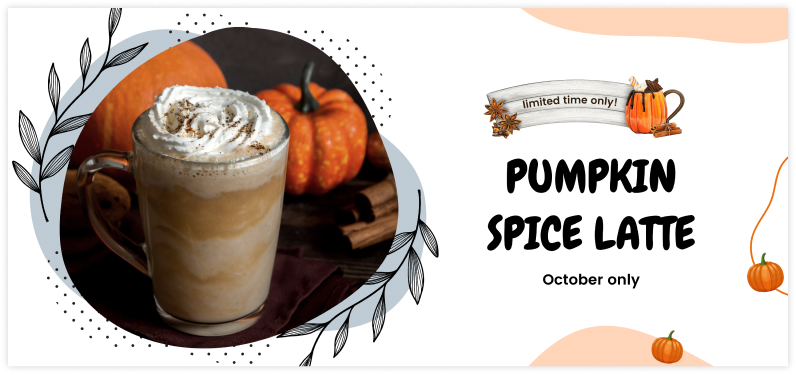 Halloween products - pumpkin spice latte