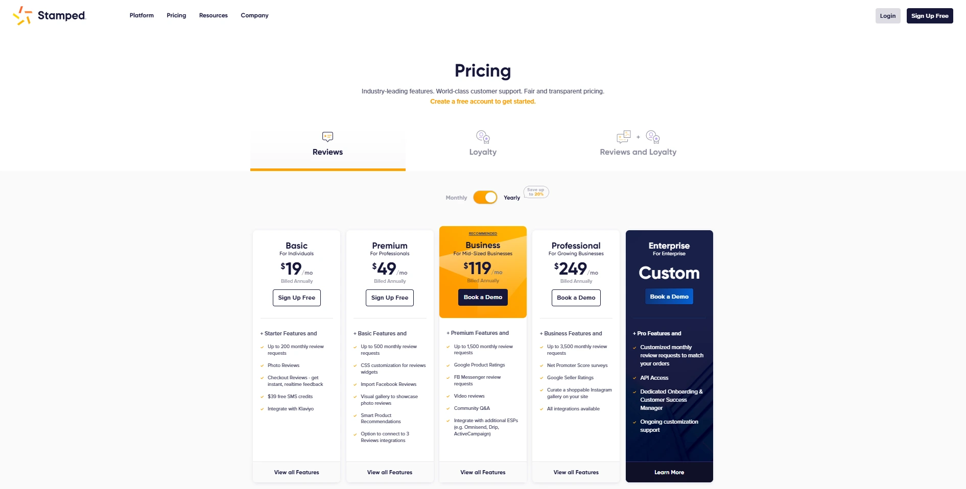 Stamped.io pricing