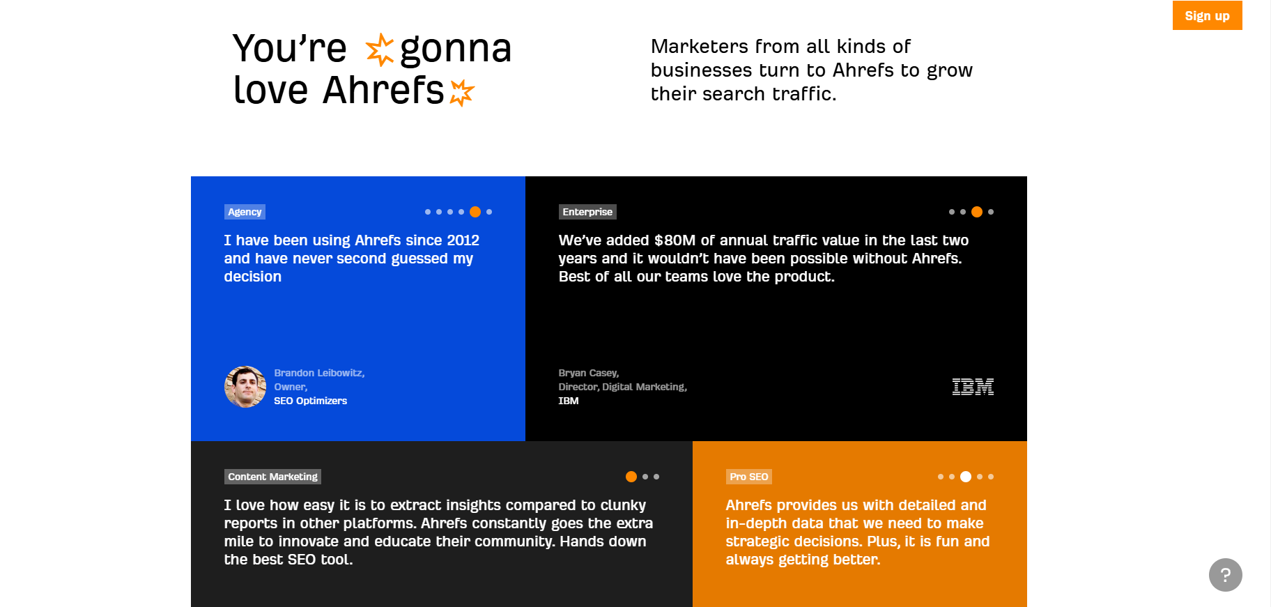 Ahrefs Customer Quotes