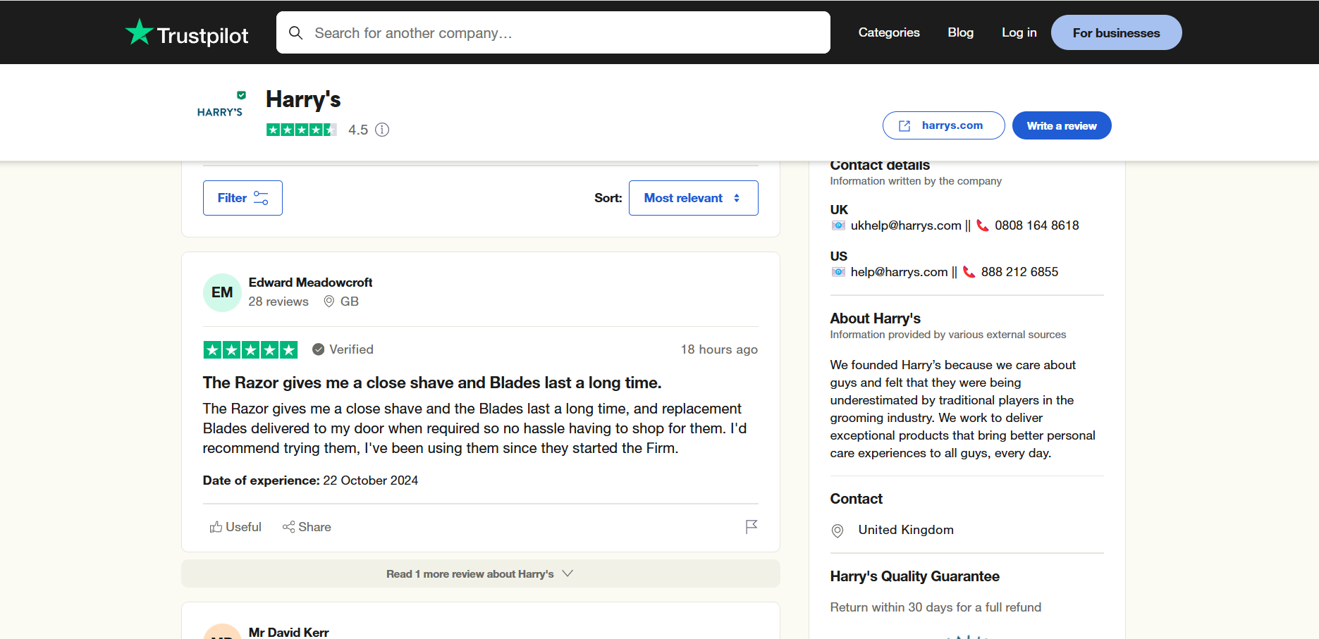 Harry's Peer Review Sites