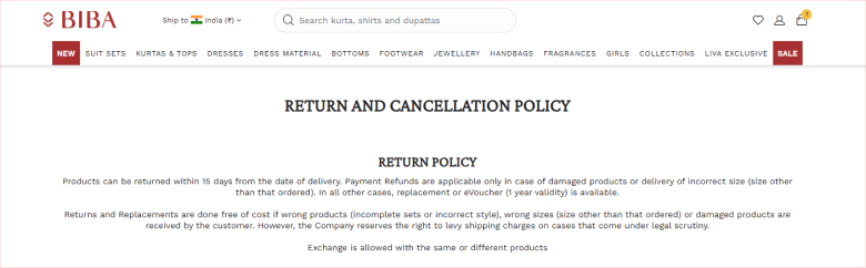 Return & cancellation Policy