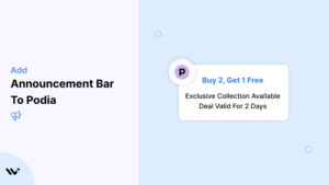 Announcement Bar to podia 