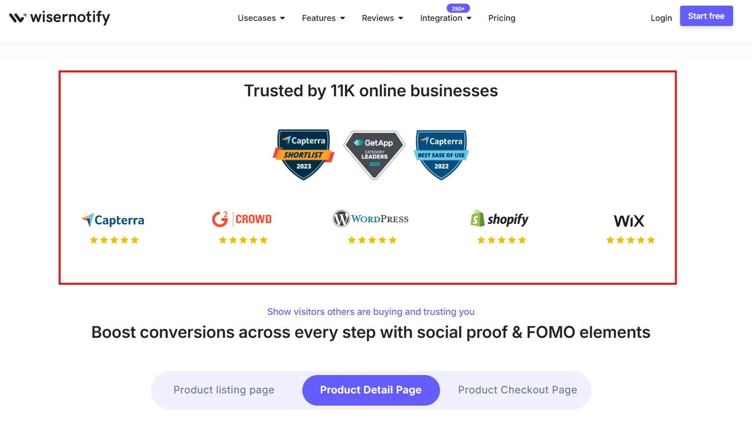 Wisernotify social proof example 1