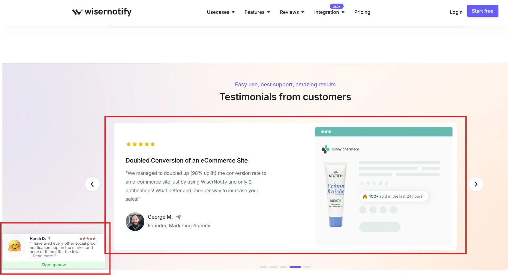 Wisernotify social proof example 2