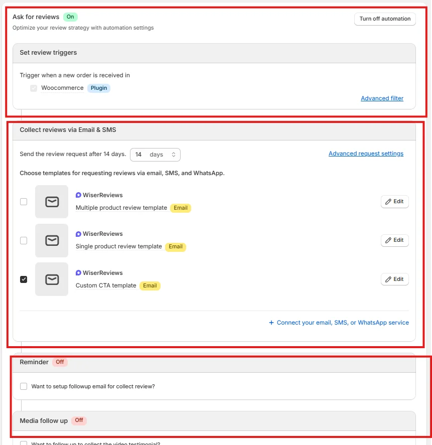 collection flow is customizable