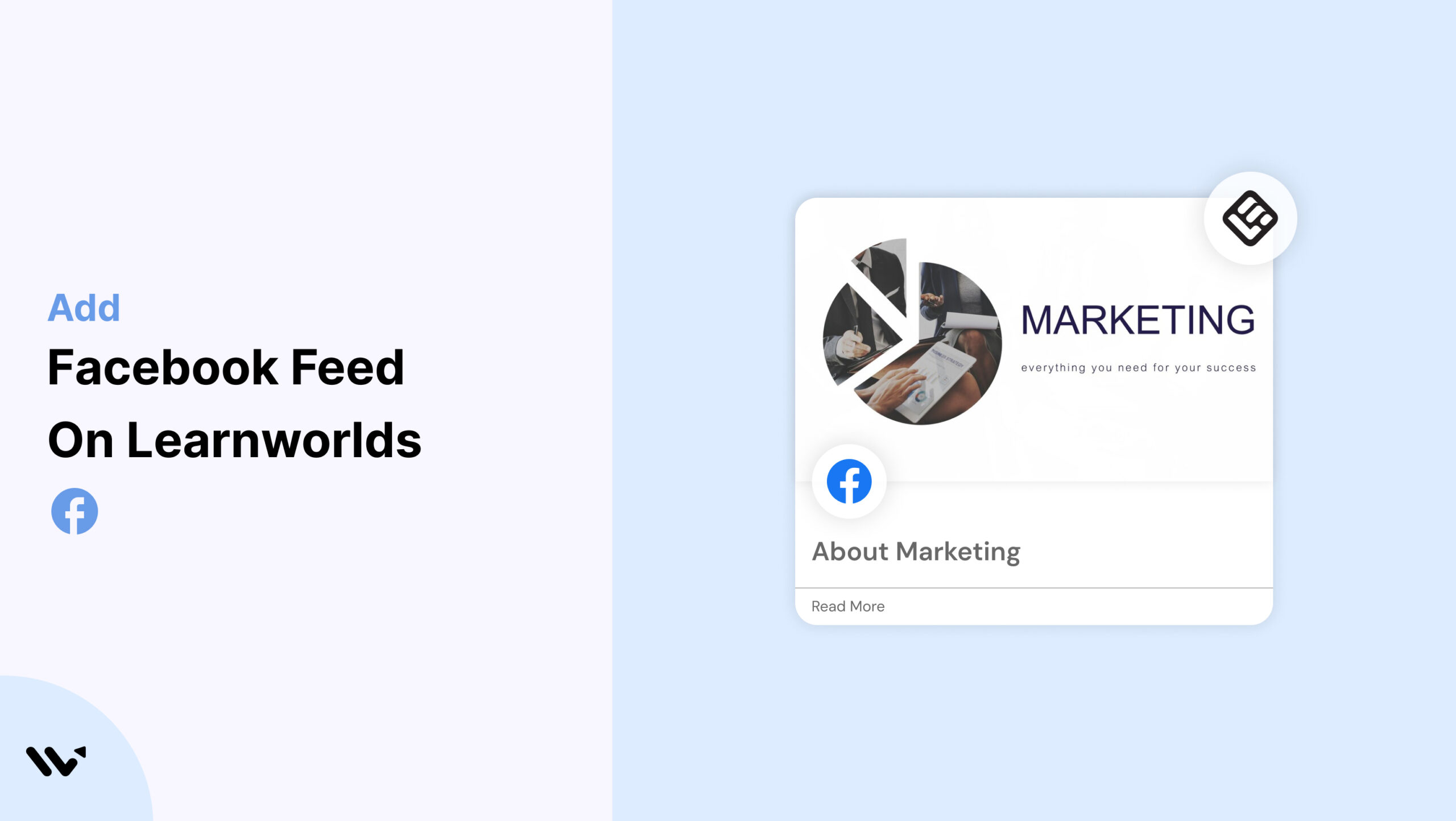 Add on Facebook Feed on Learnworlds