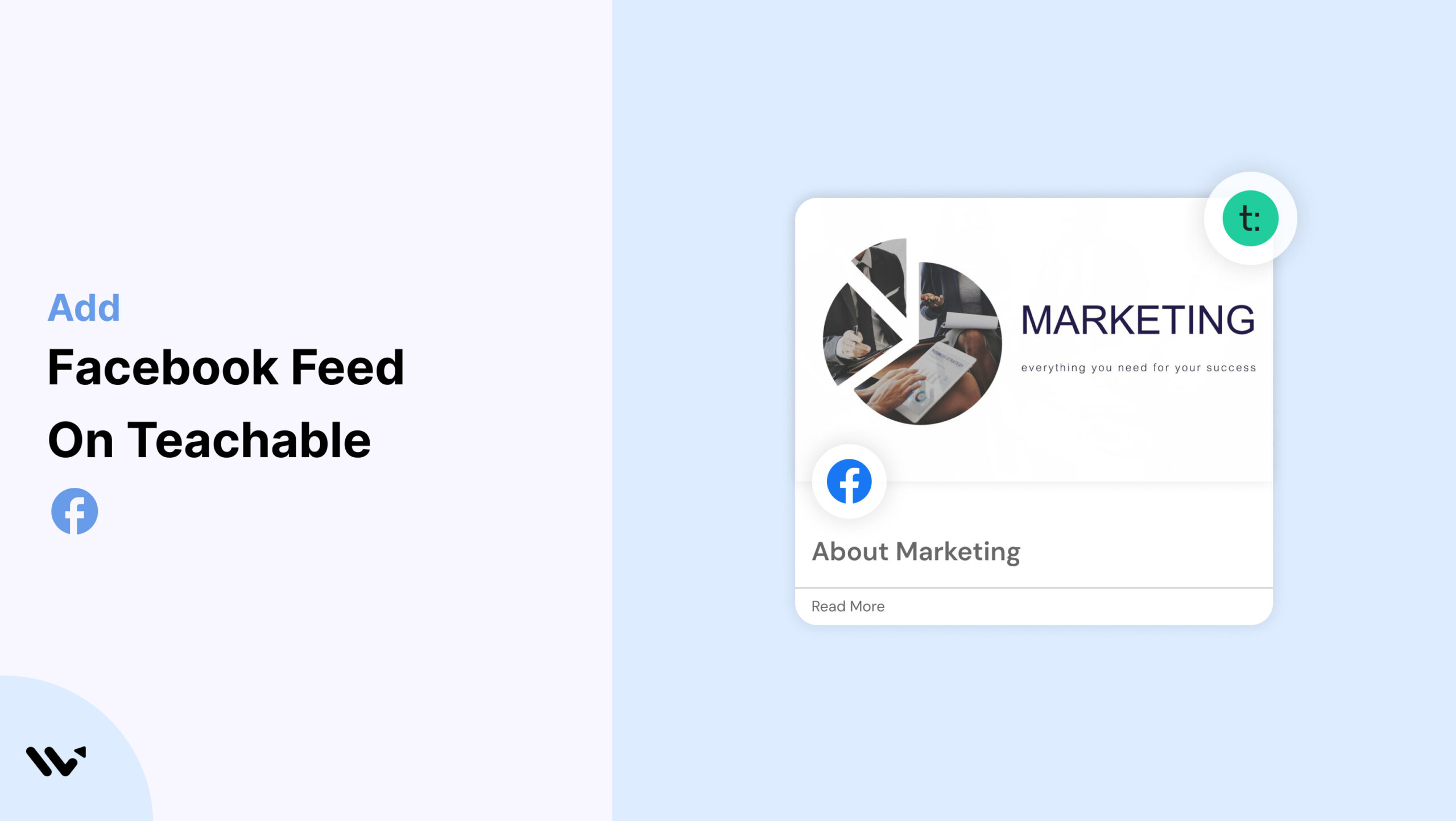 Add on Facebook Feed on Teachable