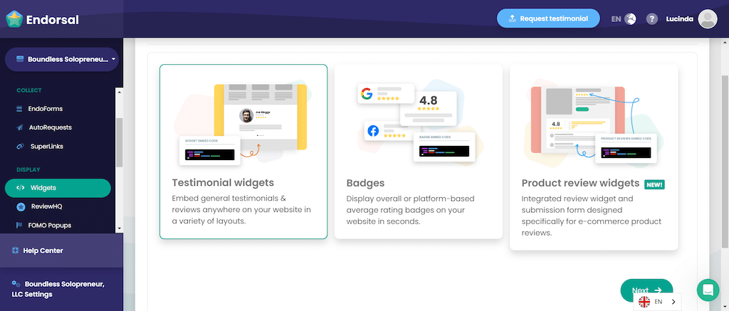 Displaying Testimonials