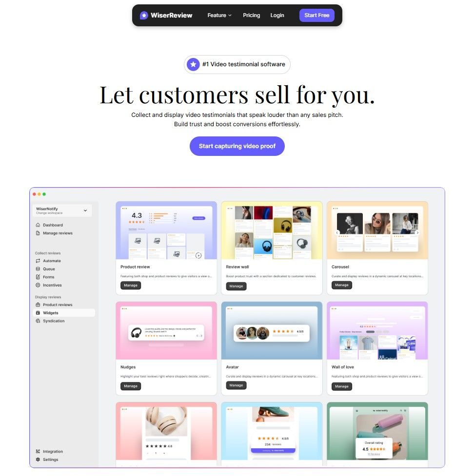 Video testimonial software wiserreview