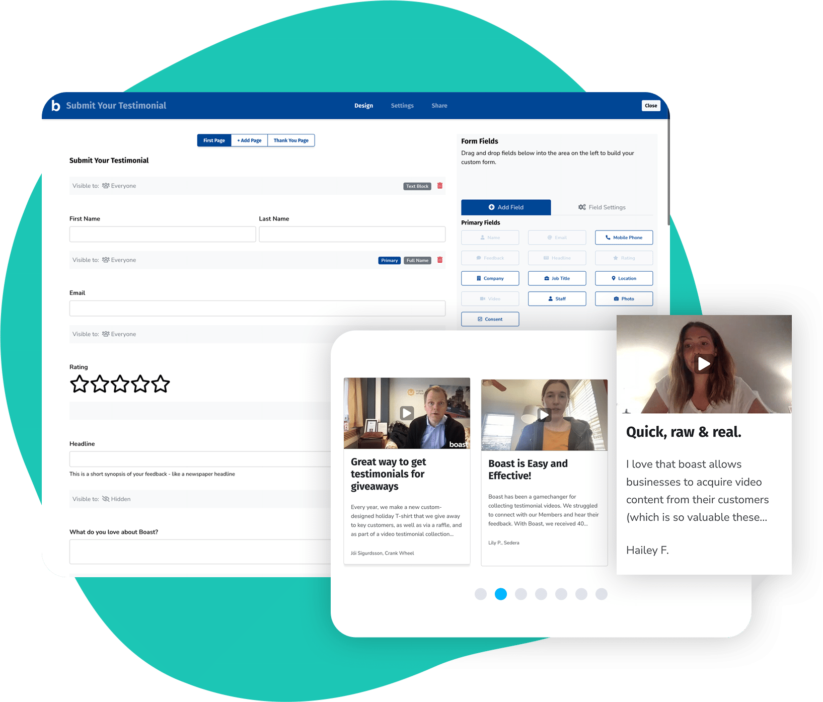 Collects Testimonials