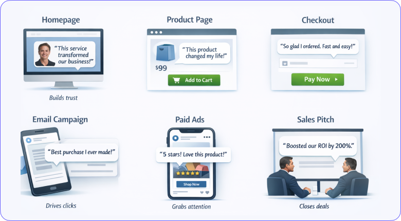 Place testimonials at the decision points