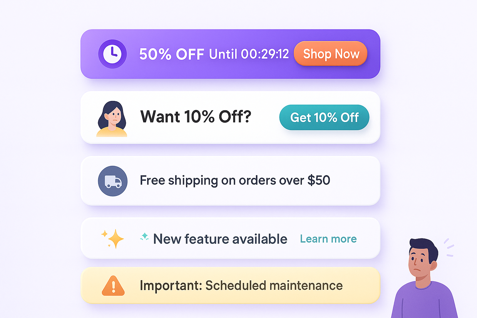 Types of Announcement Bars