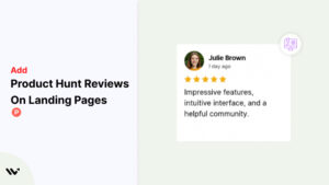 Product Hunt Reviews on Landing pages