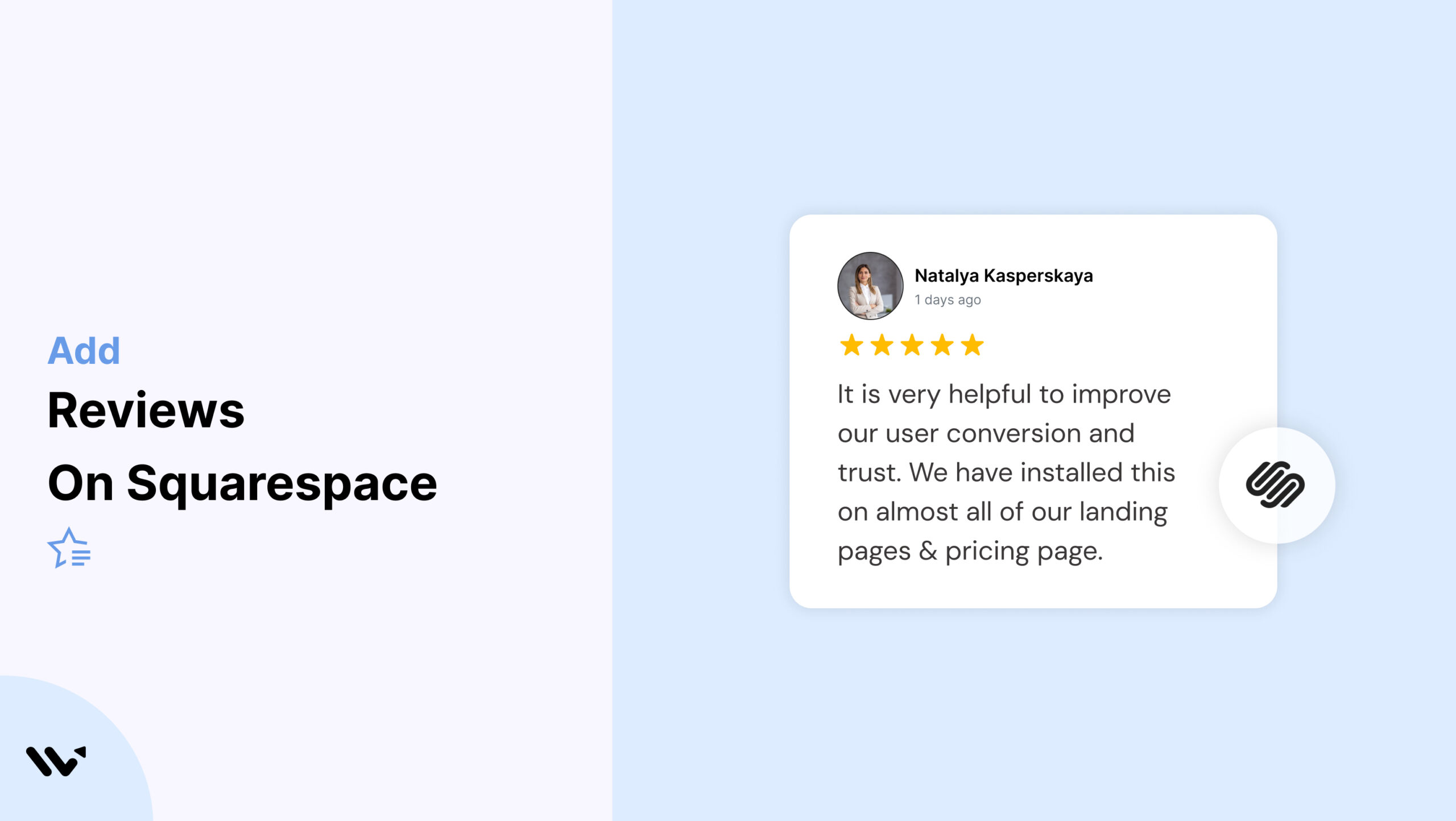 Reviews on Squarespace
