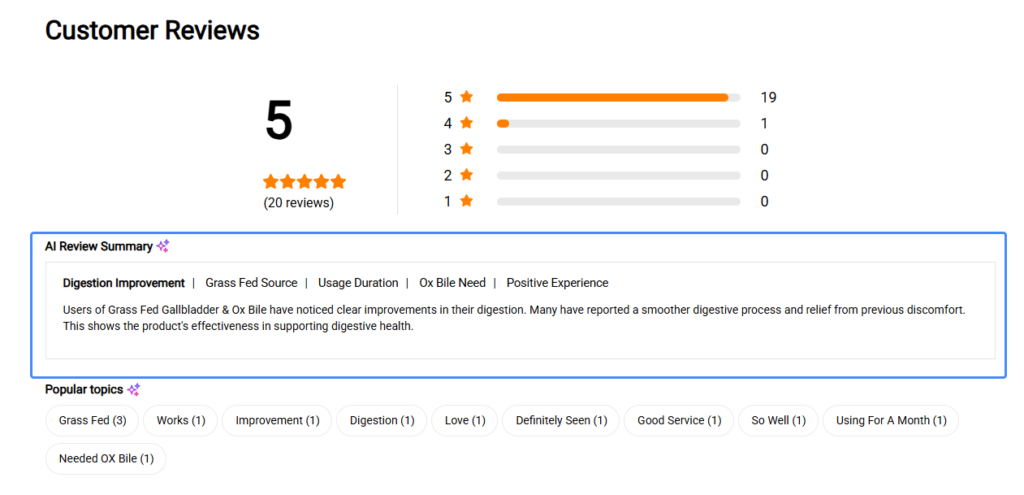 AI Review Summary WiserReview