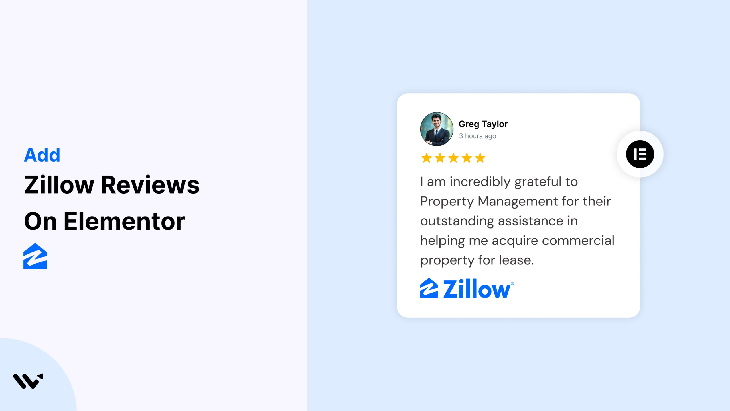 Zillow Reviews on Elementor