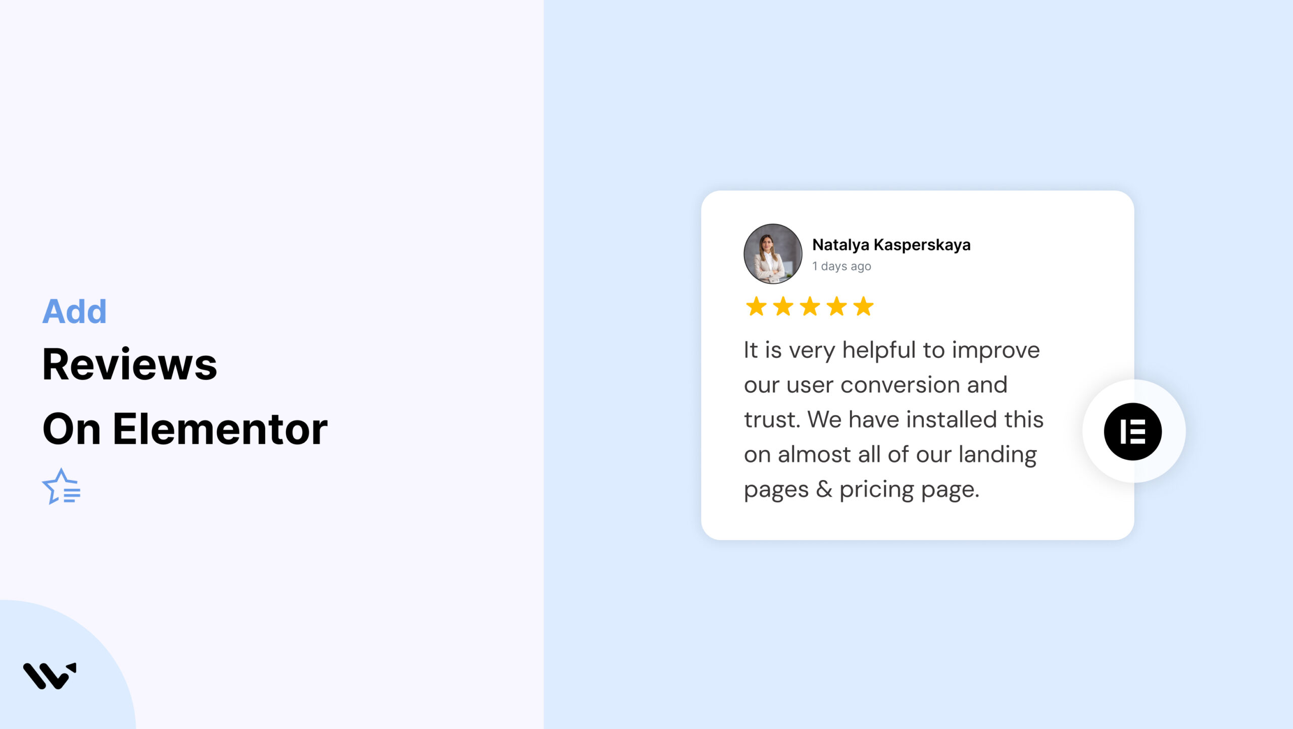 Reviews on Elementor