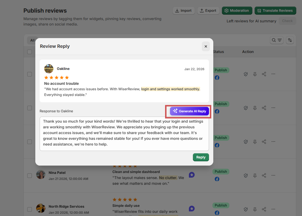 ai review reply