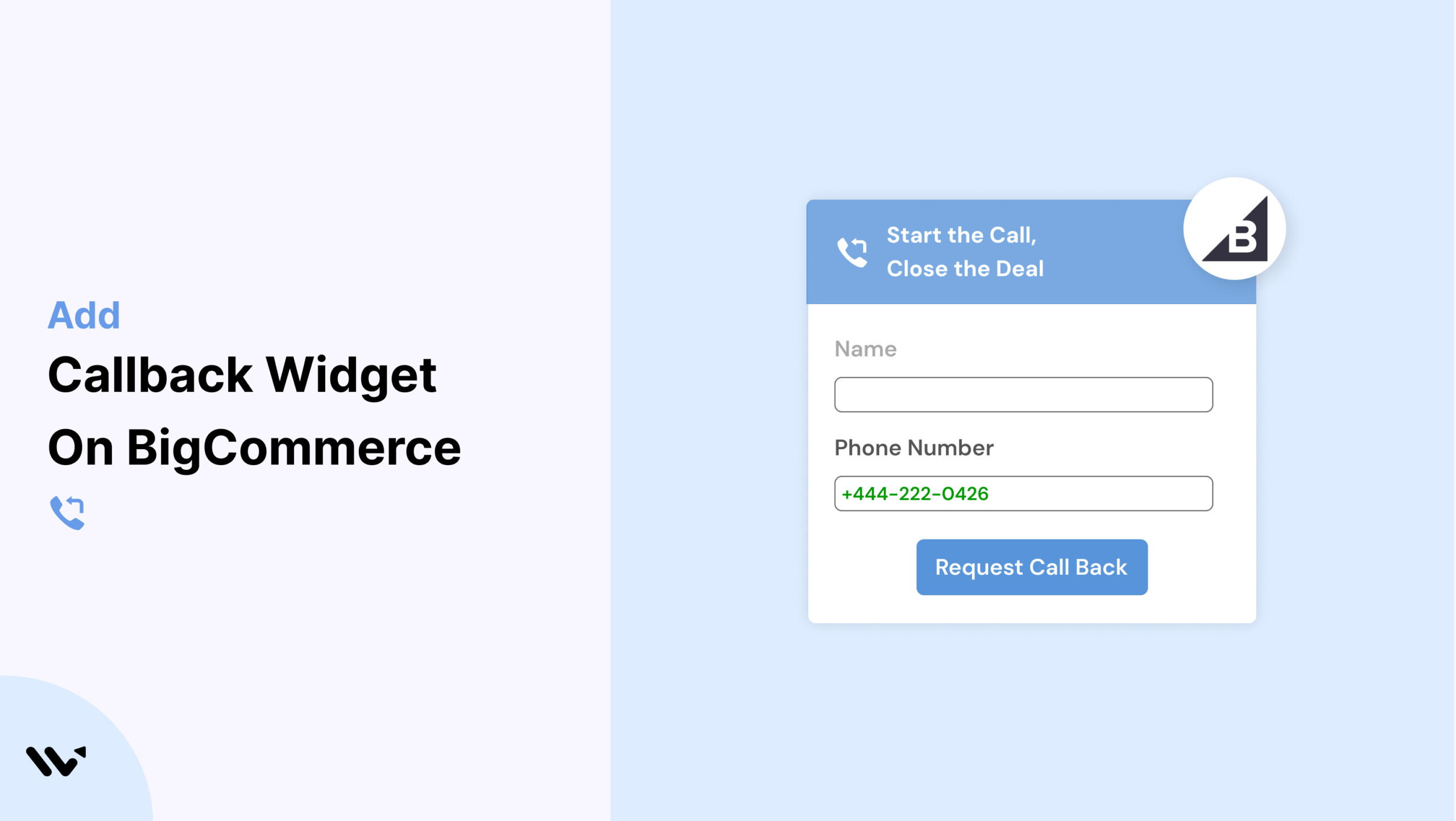 callback widget on BigCommerce