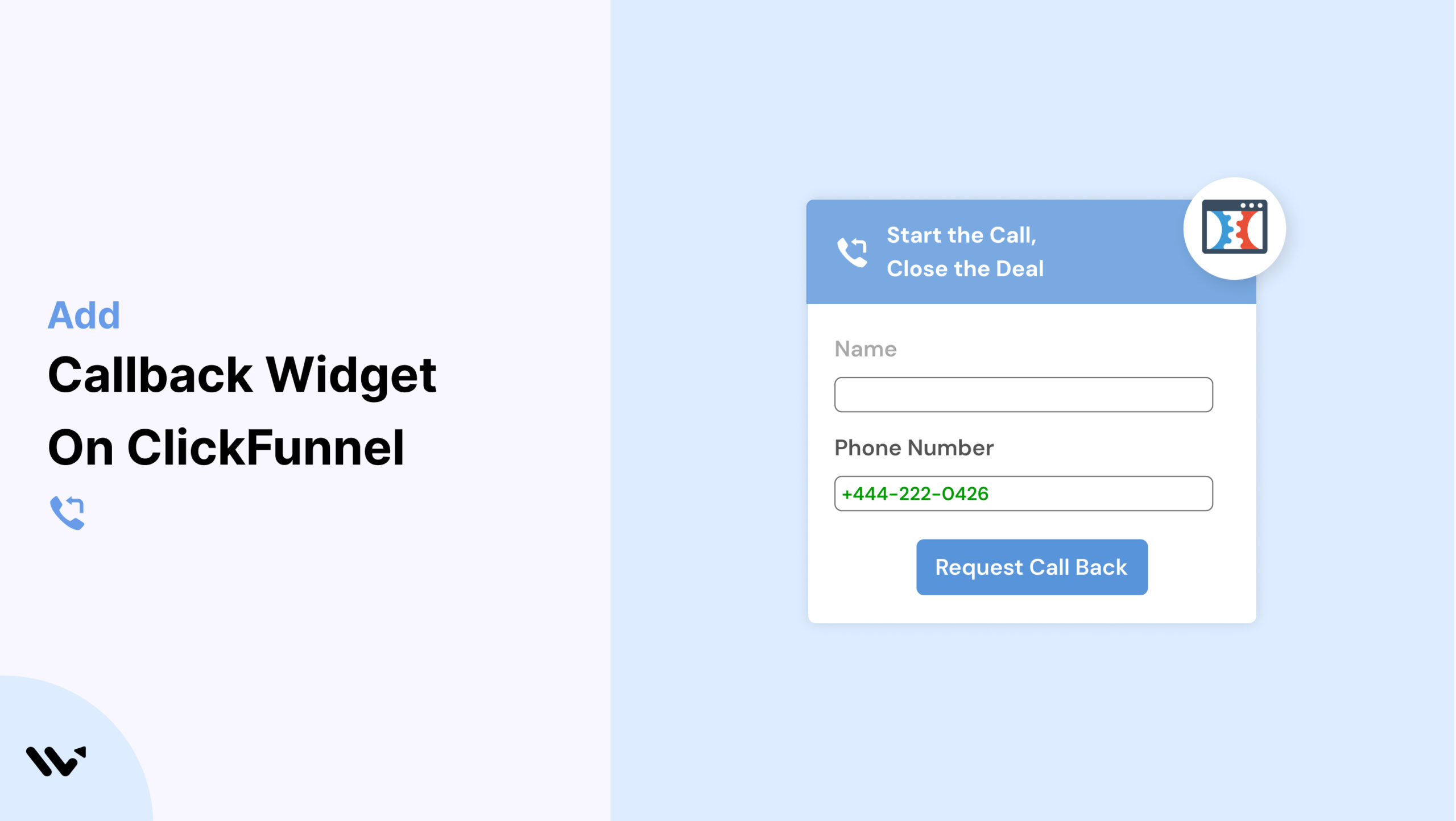 callback widget on ClickFunnel