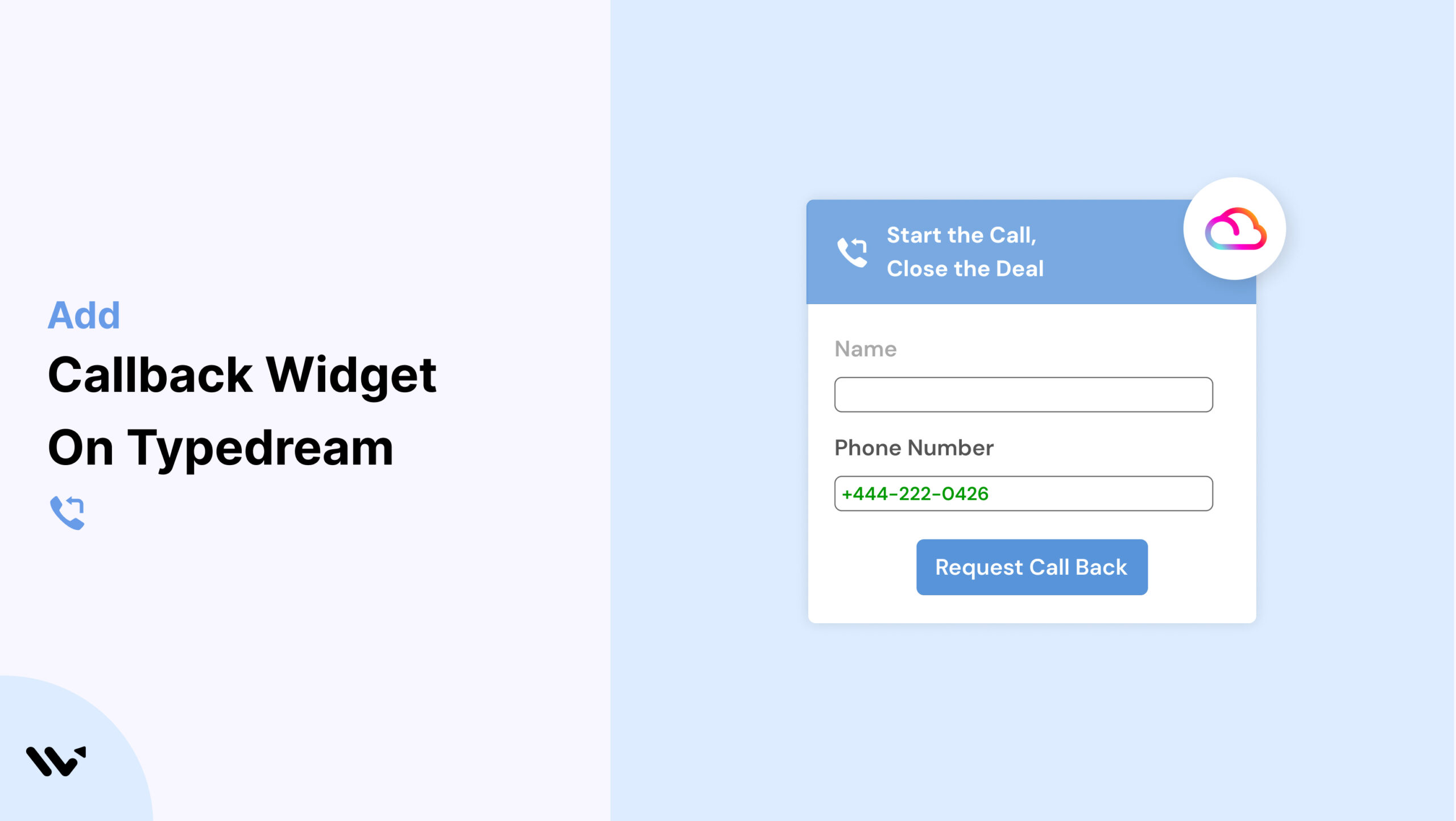 callback widget on Typedream