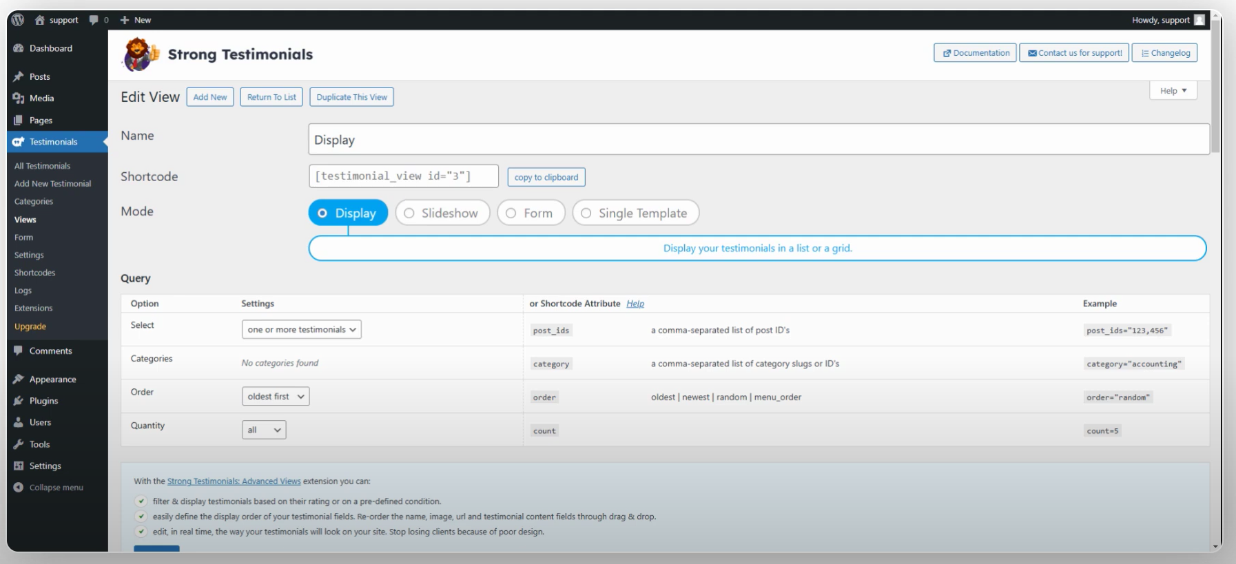 Display Options and Layouts