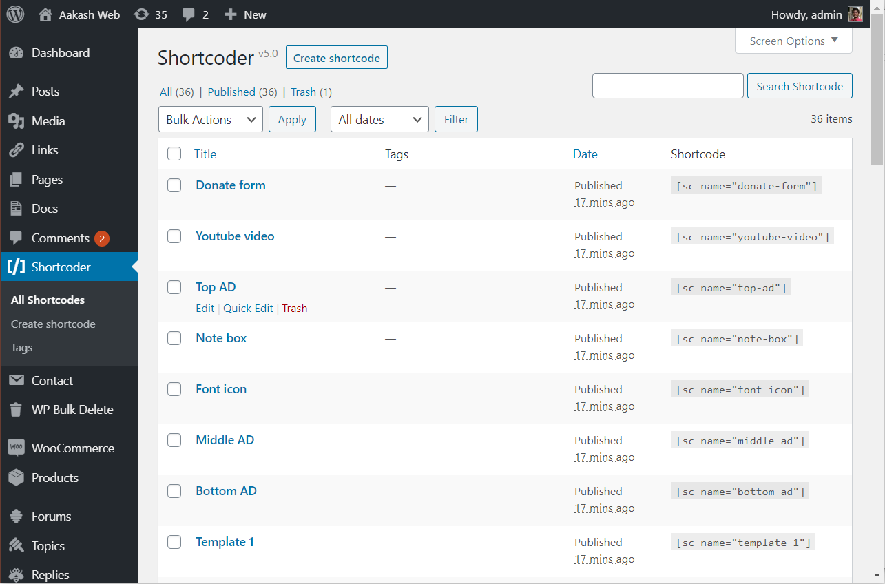 Flexible Shortcode Integration WordPress