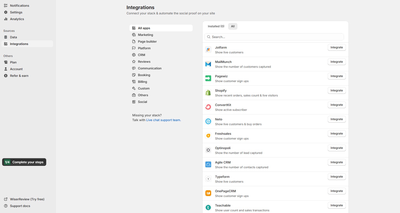 integration wisernotify