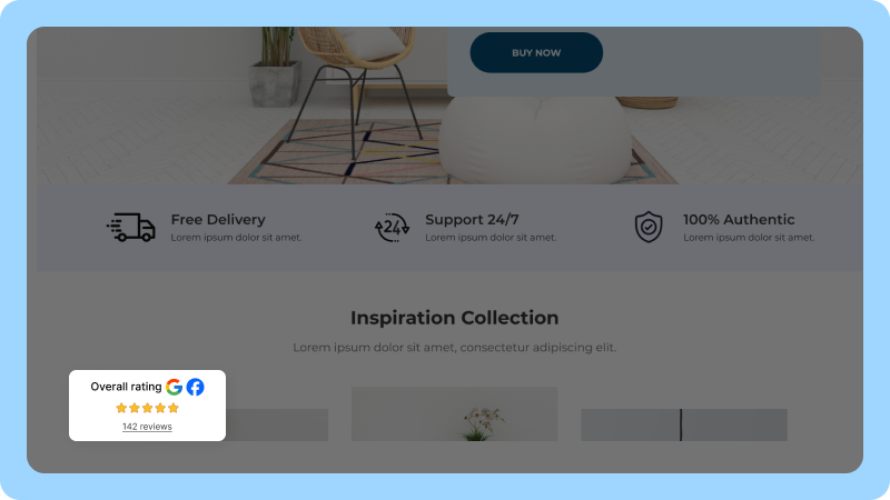 Floating Review Badge (Always-visible trust element)