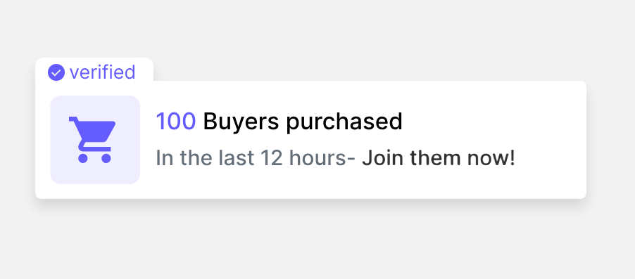 Recent Sales Notifications (Adds real-time social proof) - 2