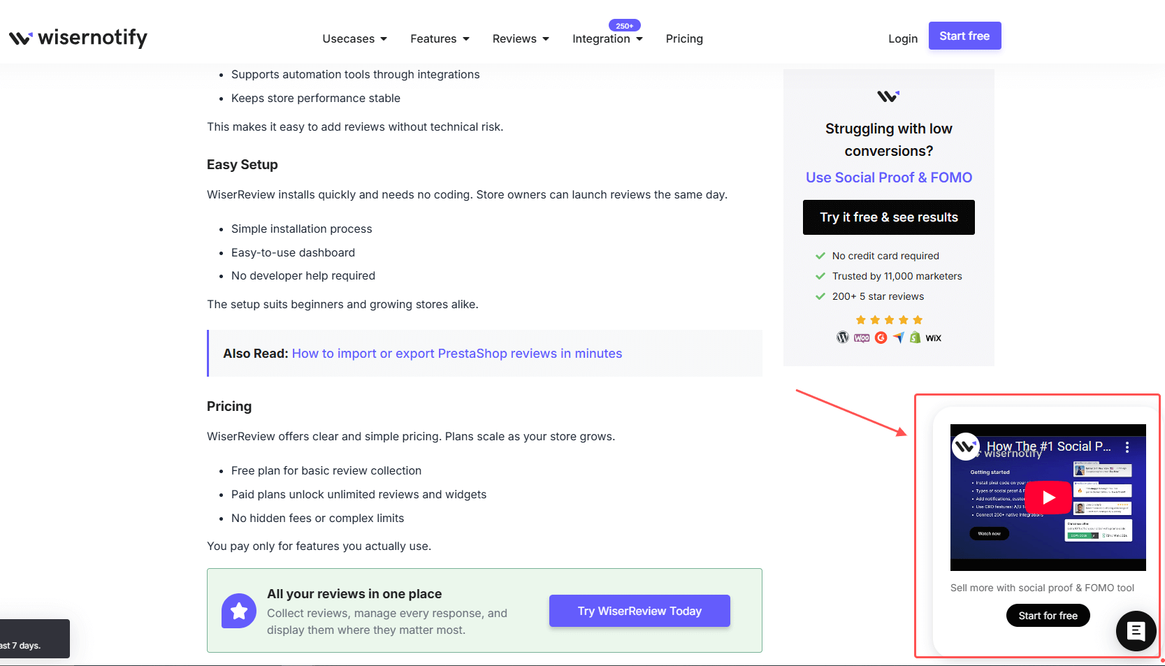 Video Widget (Improves trust through visuals)